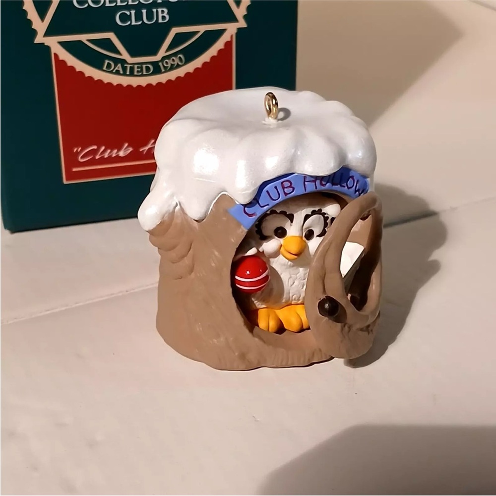 Hallmark keepsake collectors club 1990 Club Hollow Owl NIB Club Hollow